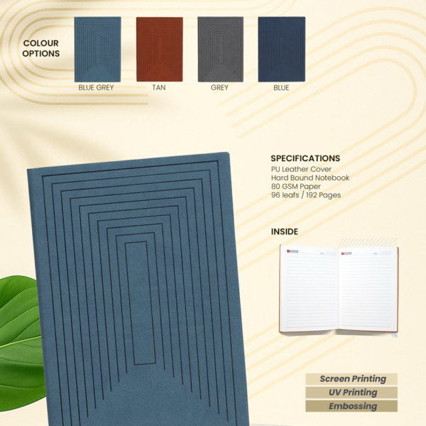 045 PU Leather Hard Bound Notebook – 192 Pages