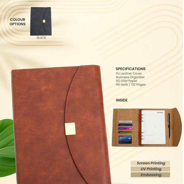 076 PU Leather Business Organizer – 132 Pages