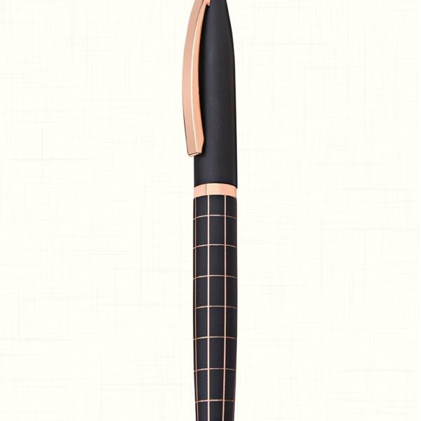Premium Black Rose Gold Grid Design Executive Pen