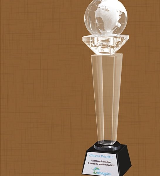 Premium Crystal Globe Achievement Trophy