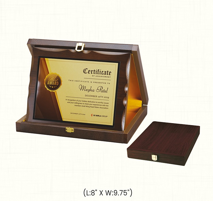 Premium Wooden Certificate & Award Presentation Box