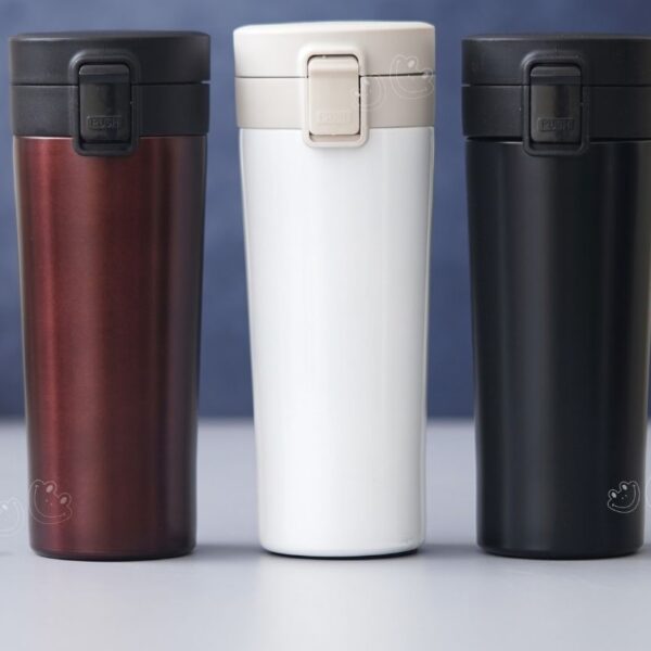 400ml Stainless Steel Travel Mug with Push Button Lid