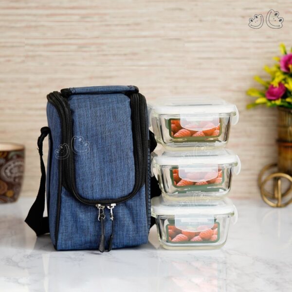 Borosilicate Glass Lunch Box Set – 3 Container Combo