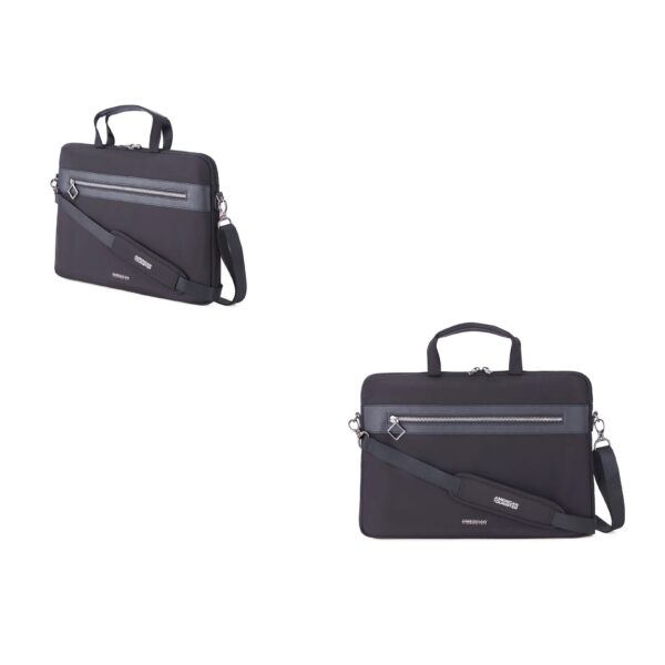 American Tourister Paisley Joy Charcoal Grey & Black 4L Briefcase