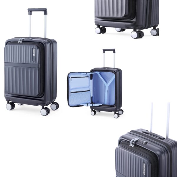 Blue & Black Polycarbonate 74L Medium Luggage Bag