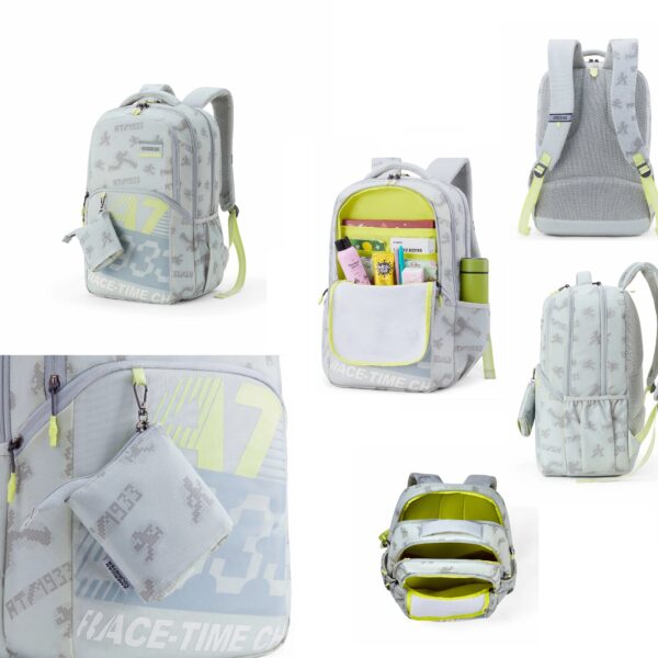 Light Grey Polyester 32L Travel Backpack